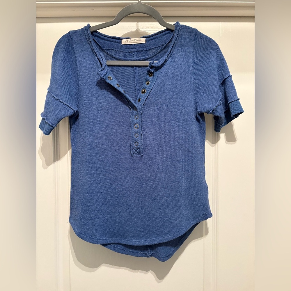 We The Free Blue Short Sleeve Tee